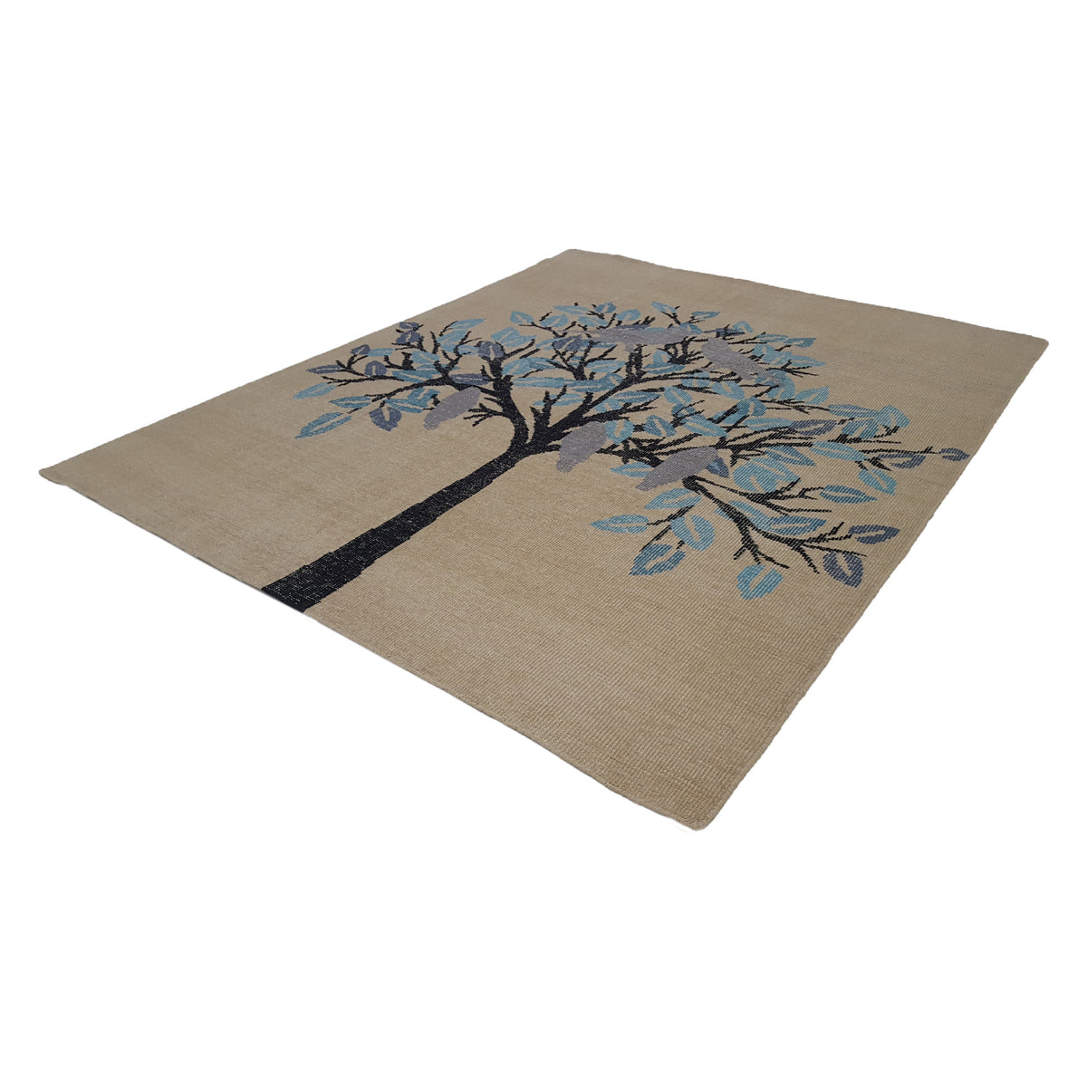 Pacific Vintage Tree Of Life 40824 Ivory Blue Vintage Hand Knotted Rug