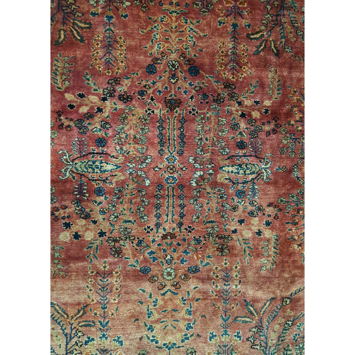 Pacific Sarouk 40829 Rust Navy Traditional Hand Knotted Rug