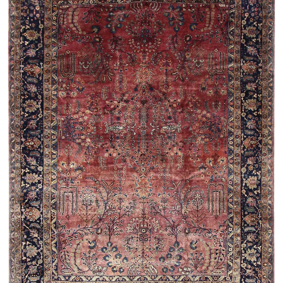 Pacific Sarouk  Rust Navy Traditional