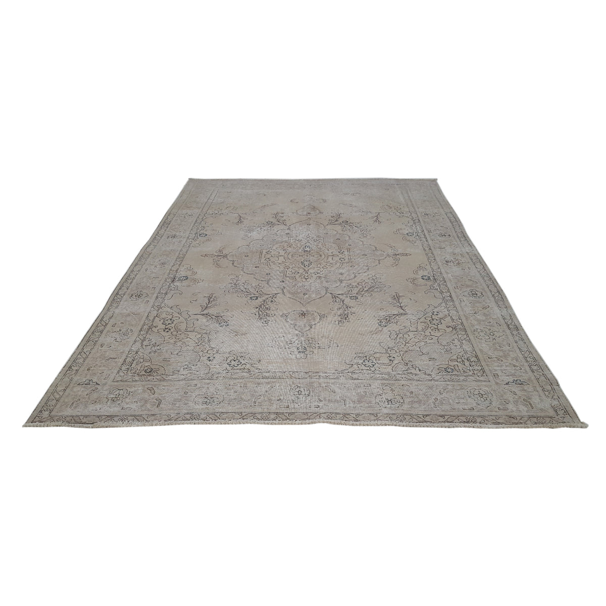 Pacific Vintage 40909 Beige Beige Vintage Hand Knotted Rug