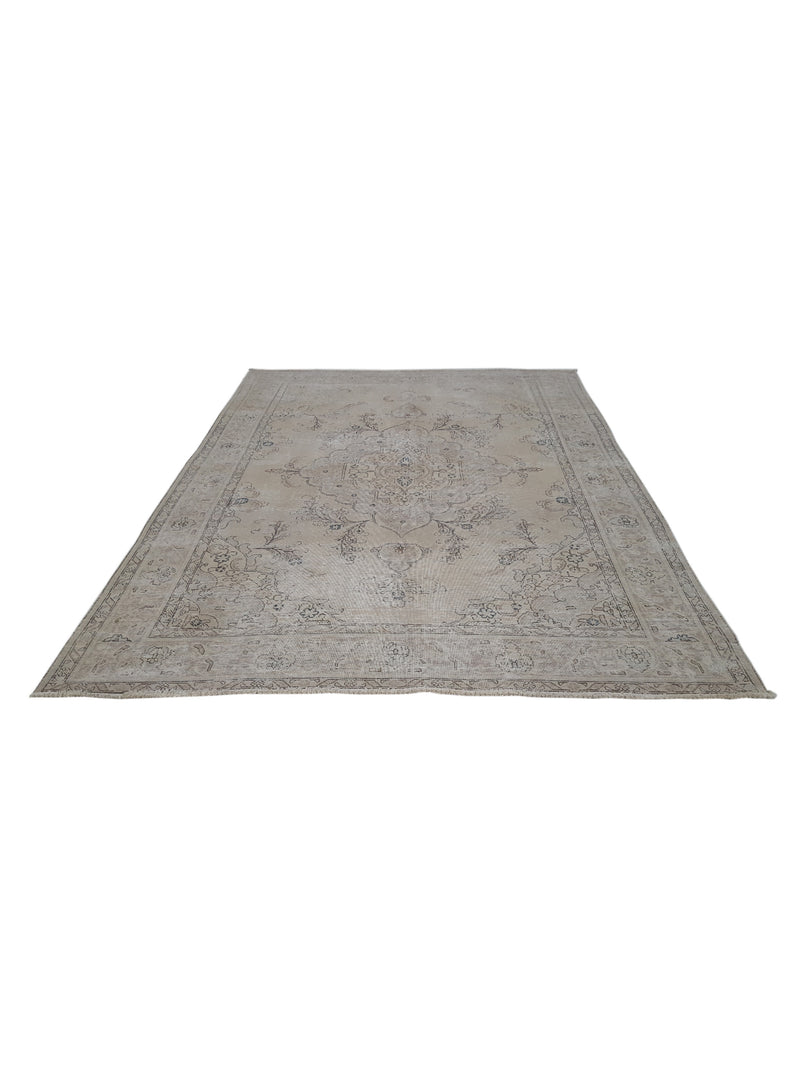 Pacific Vintage 40909 Beige Beige Vintage Hand Knotted Rug