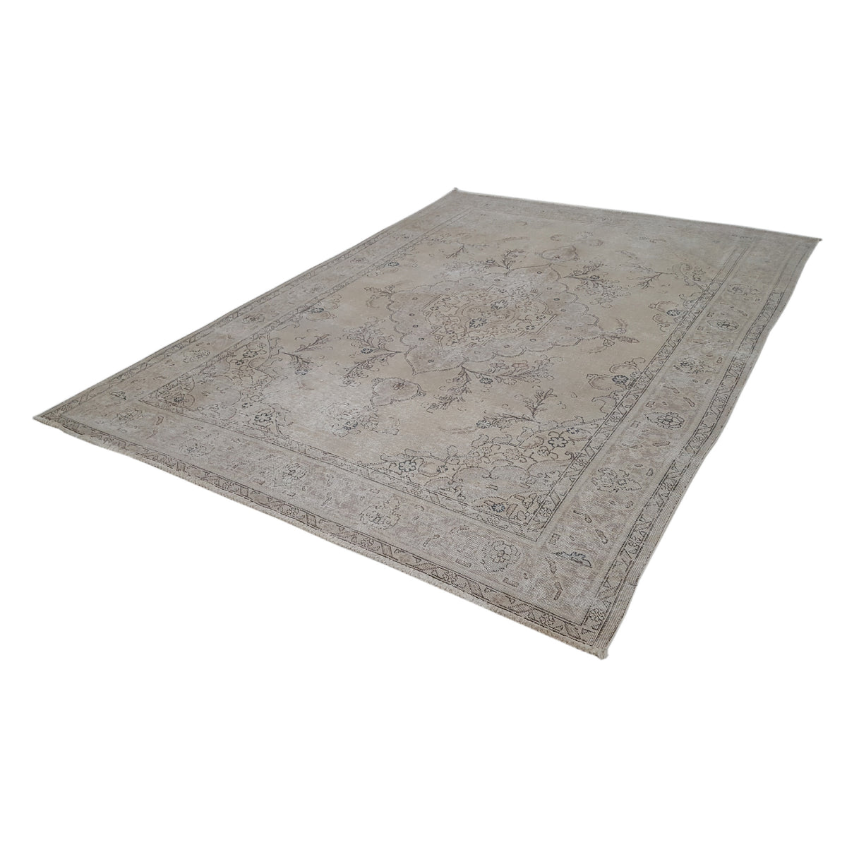 Pacific Vintage 40909 Beige Beige Vintage Hand Knotted Rug