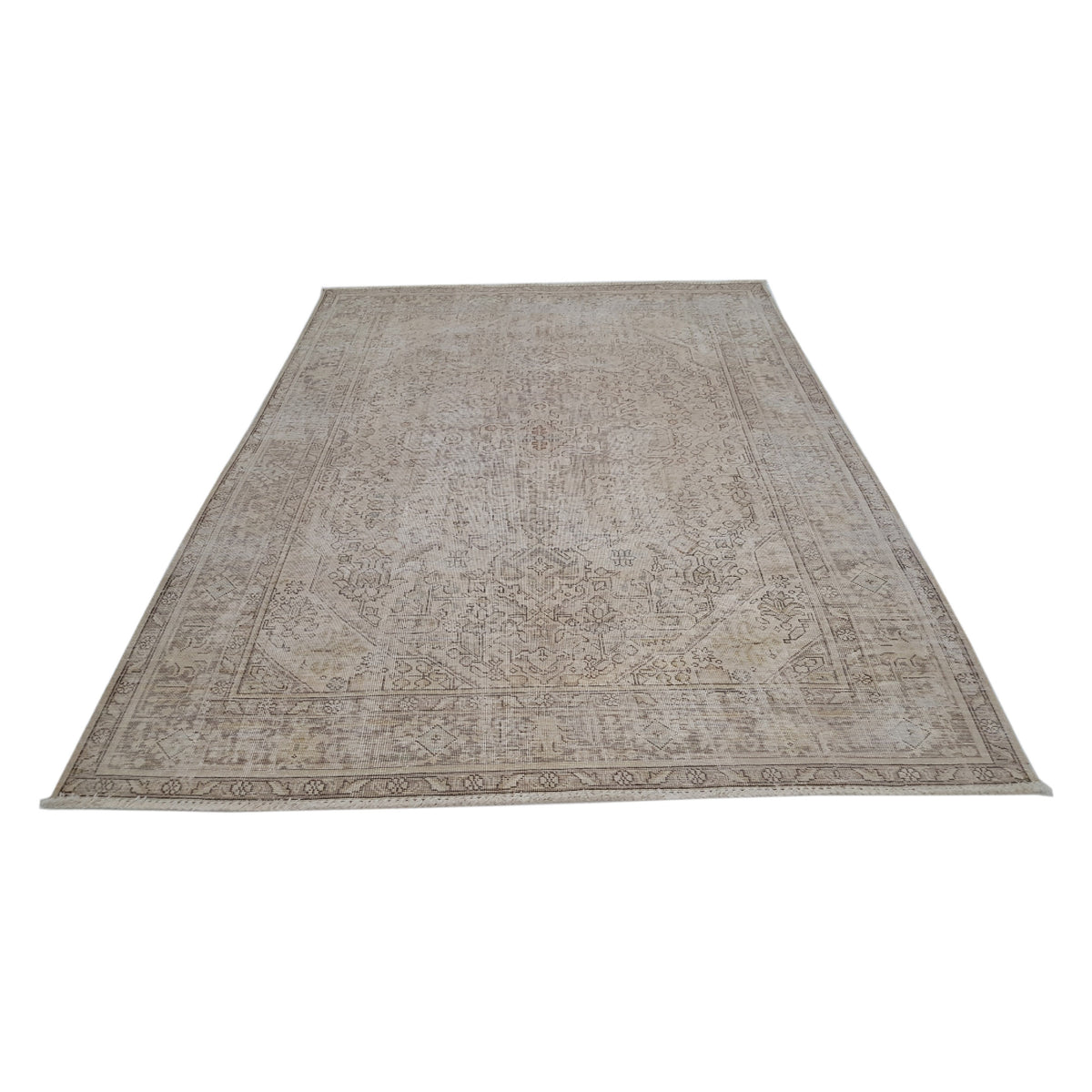 Pacific Vintage 40937 Beige Beige Vintage Hand Knotted Rug