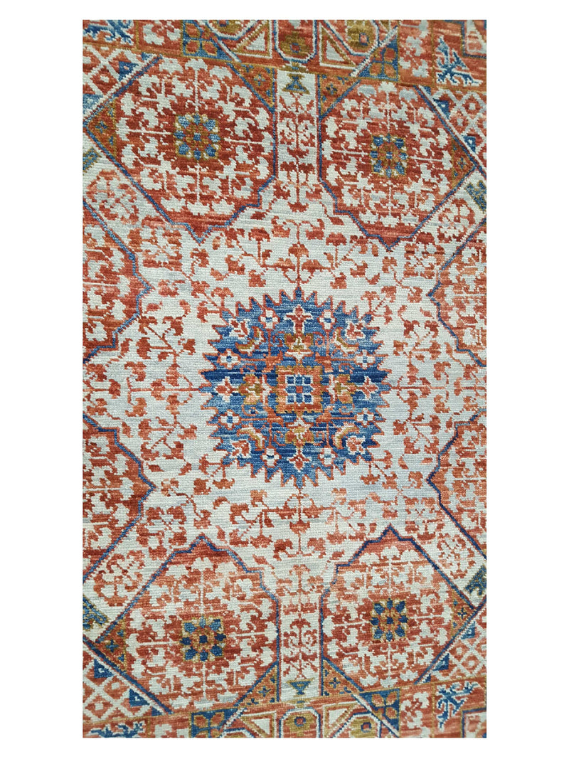 Pacific Anatolian Revival 40946 Orange Blue Transitional Hand Knotted Rug