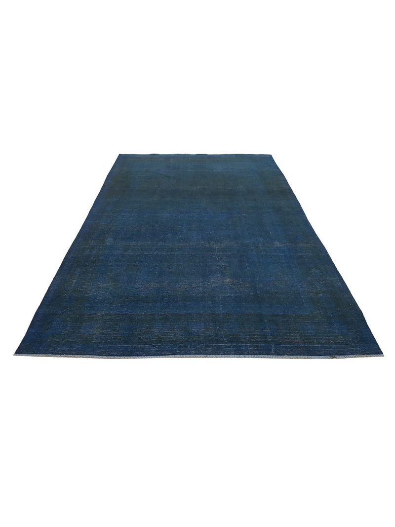 Pacific Overdyed 40947 Teal Teal Transitional Hand Knotted Rug