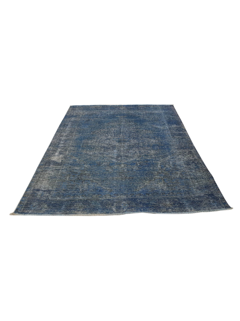Pacific Overdyed 40960 Blue Blue Transitional Hand Knotted Rug