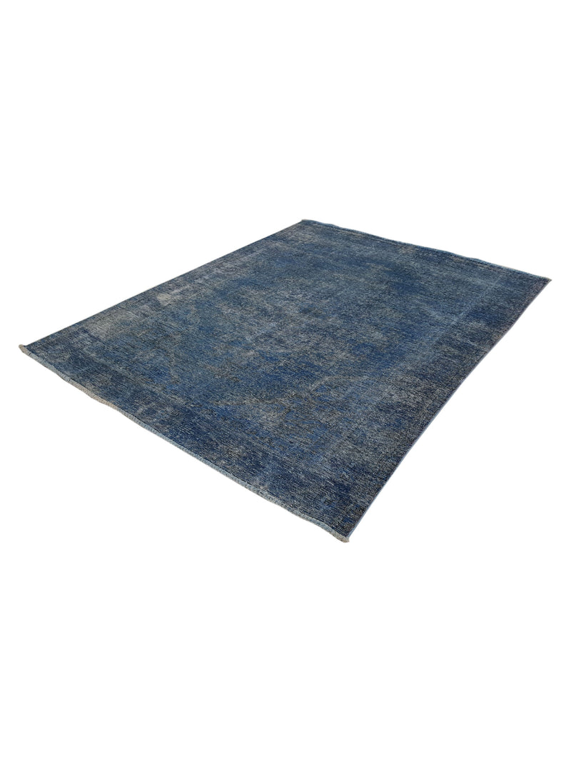 Pacific Overdyed 40960 Blue Blue Transitional Hand Knotted Rug