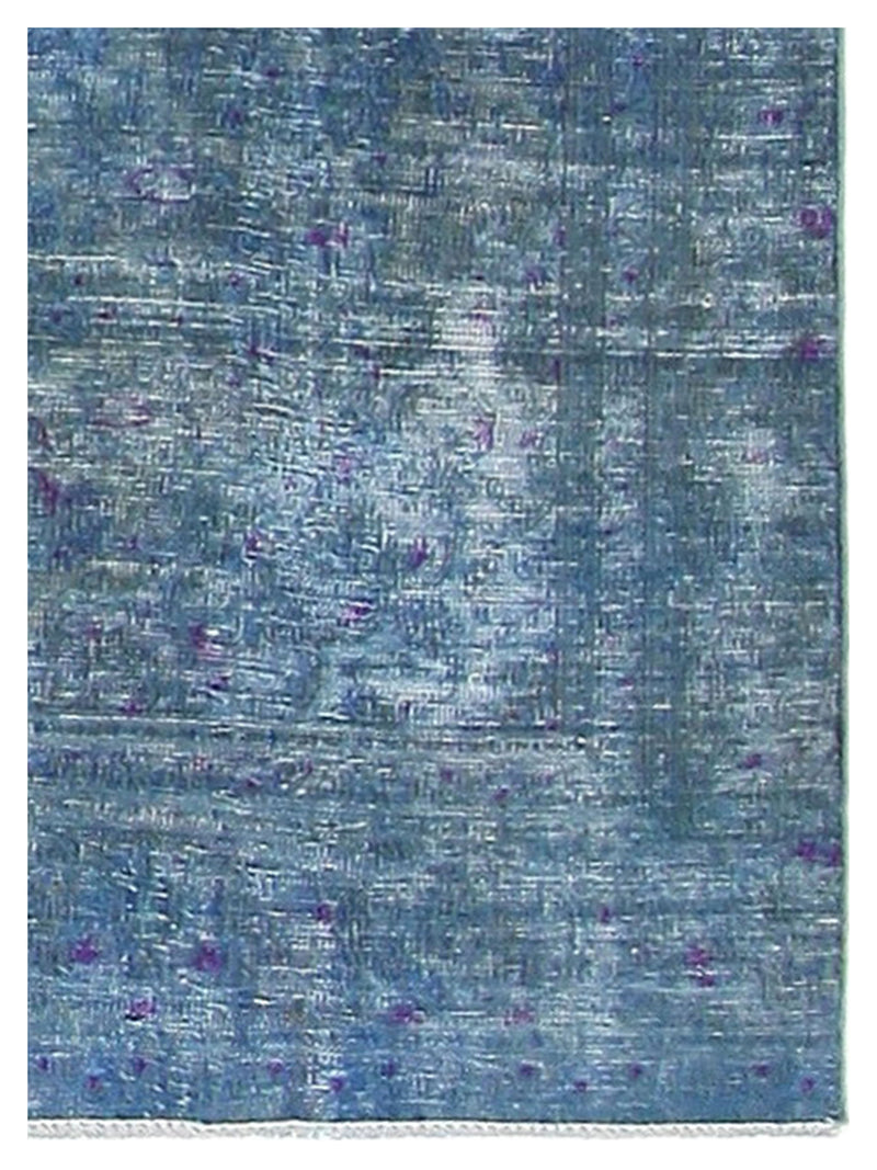 Pacific Overdyed 40962 Teal Blue Transitional Hand Knotted Rug