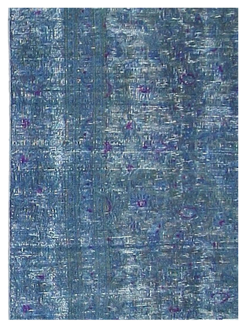 Pacific Overdyed 40962 Teal Blue Transitional Hand Knotted Rug