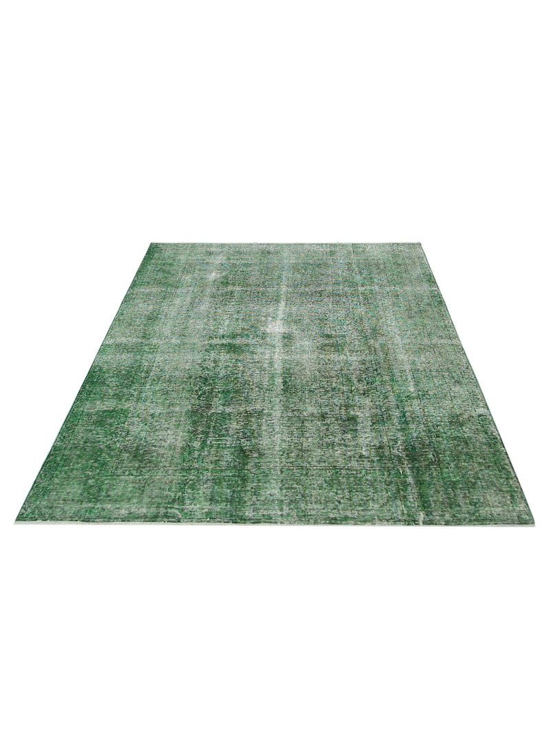 Pacific Overdyed 40970 Green Green Transitional Hand Knotted Rug