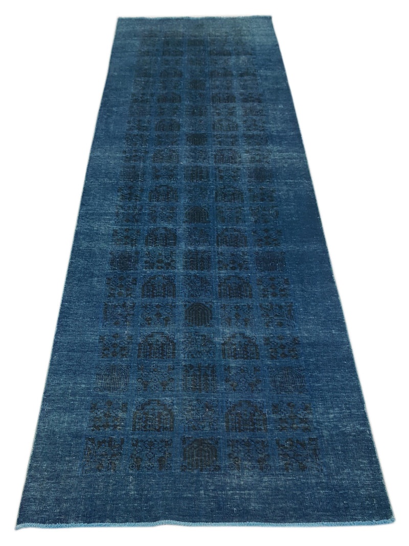 Pacific Vintage 40997 Teal Blue Vintage Hand Knotted Rug
