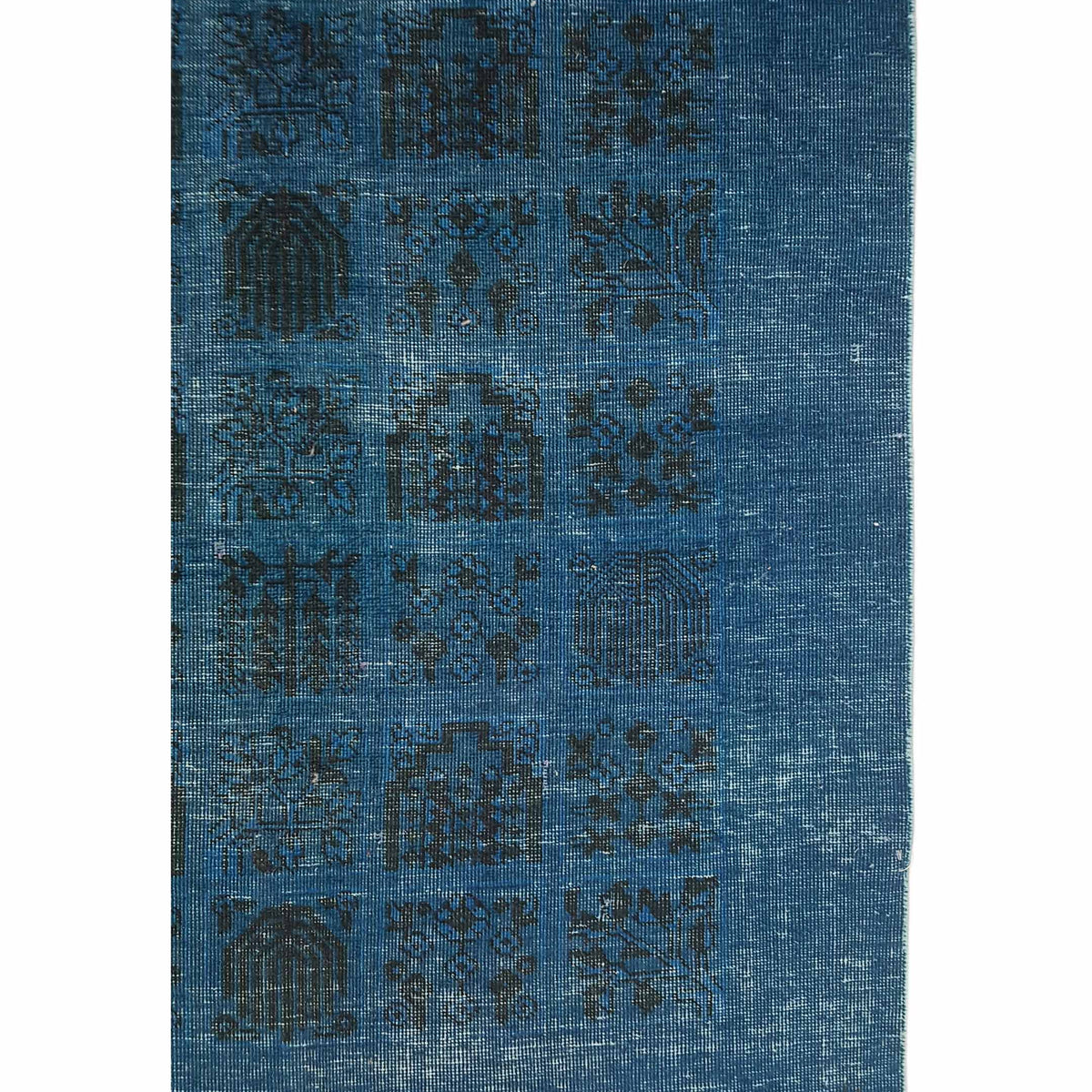 Pacific Vintage 40997 Teal Blue Vintage Hand Knotted Rug