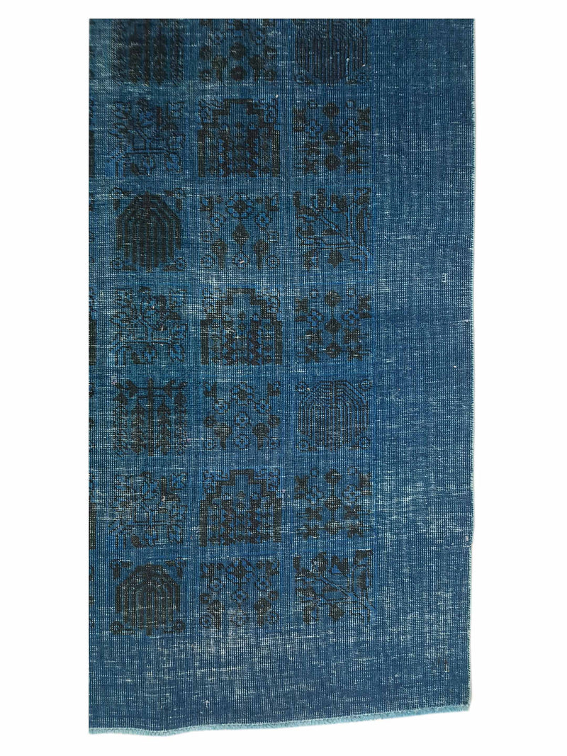 Pacific Vintage 40997 Teal Blue Vintage Hand Knotted Rug