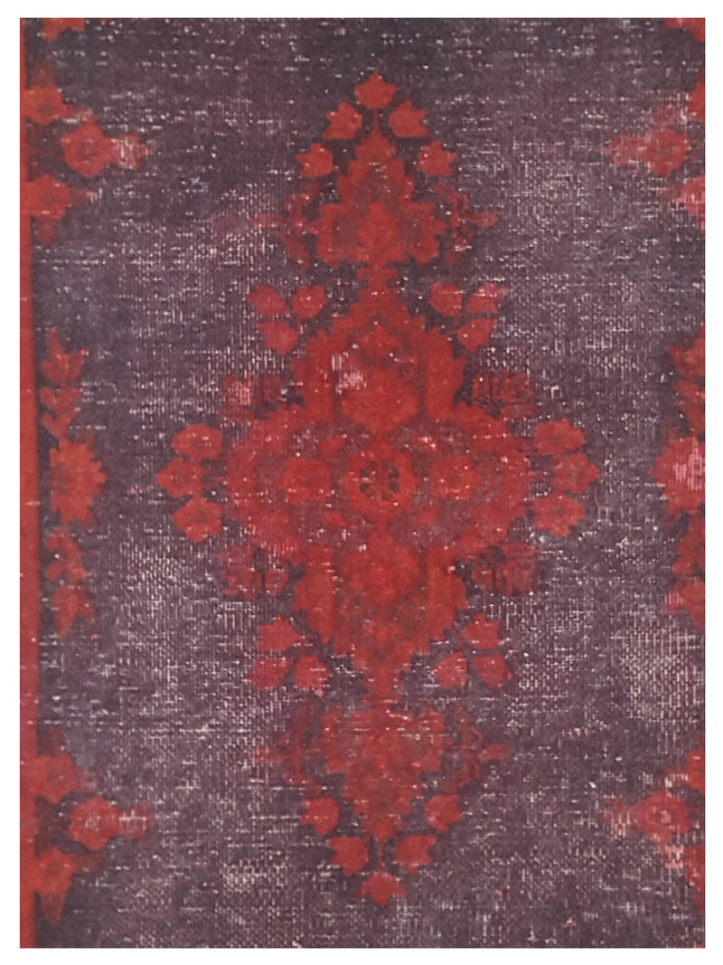 Pacific Vintage 41003 Black Red Vintage Hand Knotted Rug