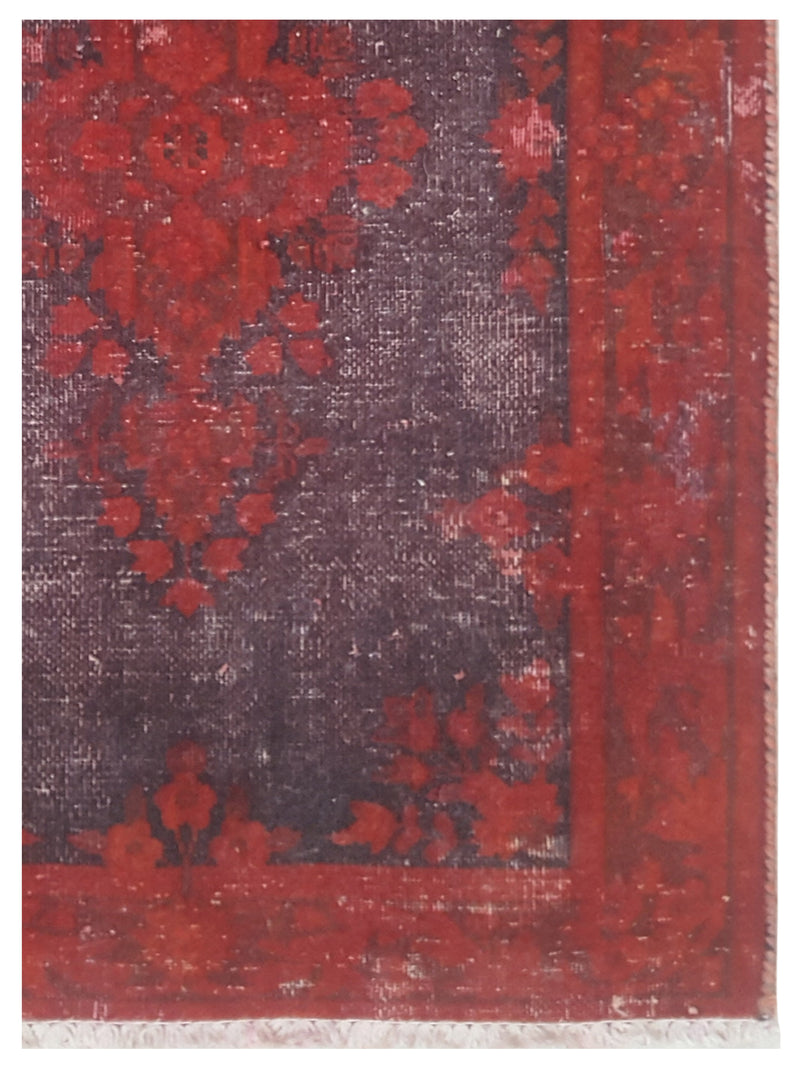 Pacific Vintage 41003 Black Red Vintage Hand Knotted Rug