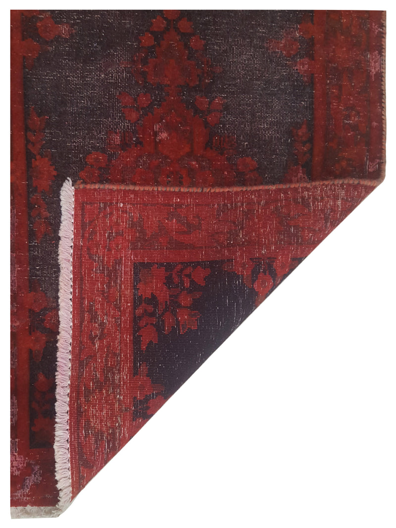 Pacific Vintage 41003 Black Red Vintage Hand Knotted Rug