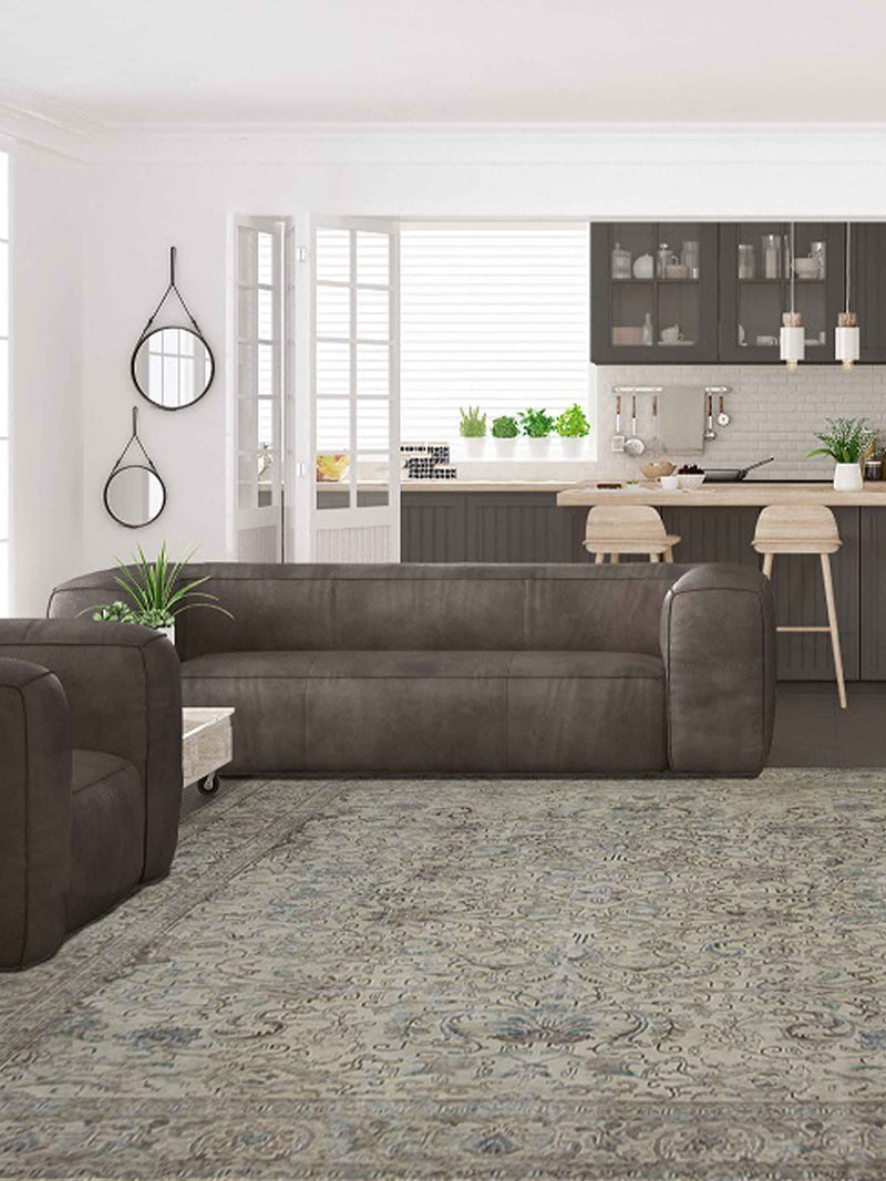 Pacific Vintage 41017 Beige Beige Vintage Hand Knotted Rug