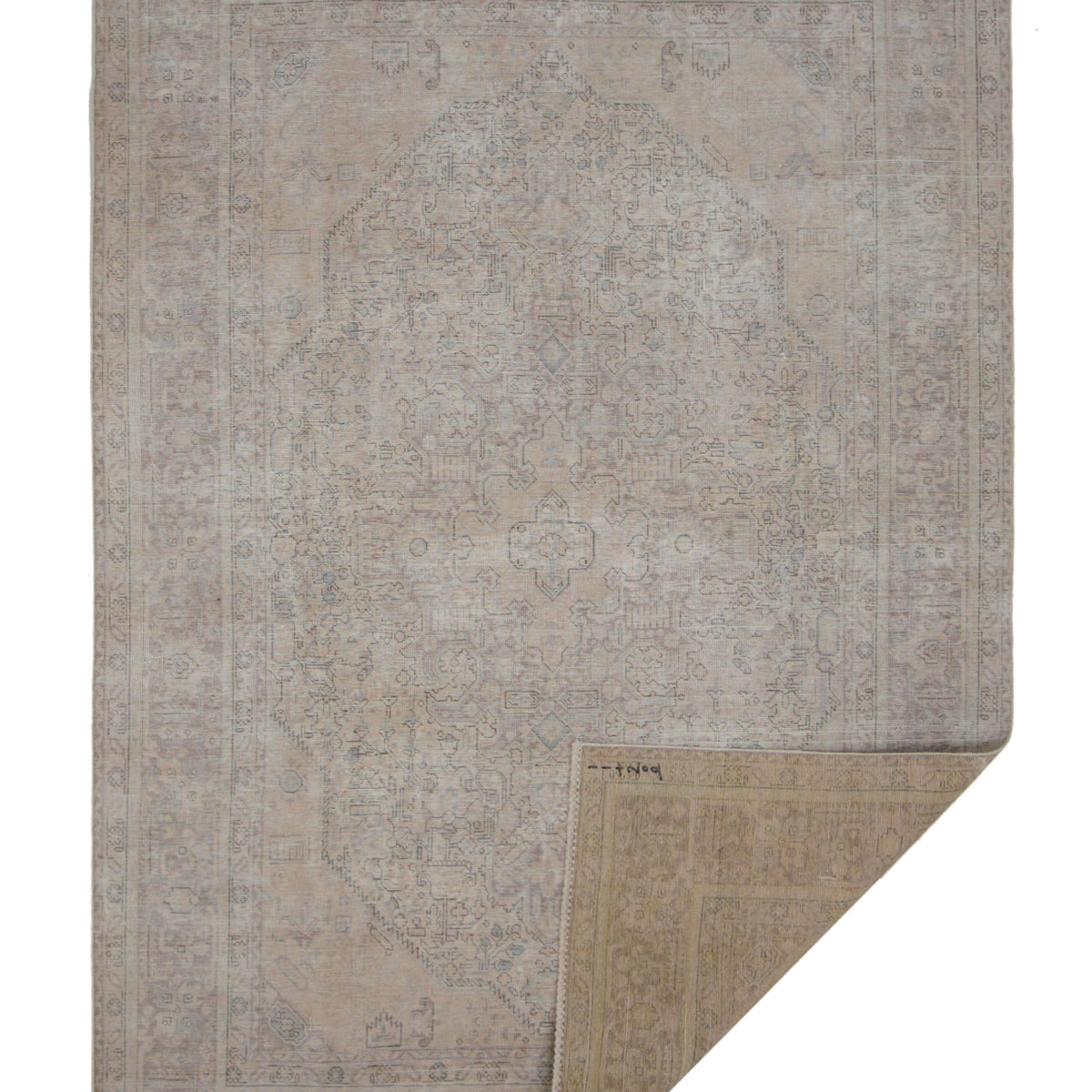 Pacific Vintage 41023 Beige Beige Vintage Hand Knotted Rug
