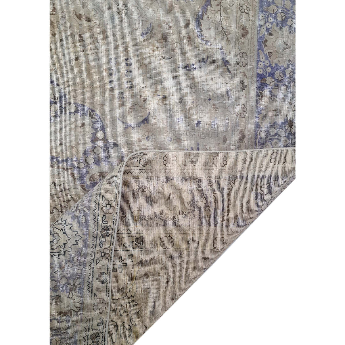 Pacific Vintage 41026 Ivory Purple Vintage Hand Knotted Rug