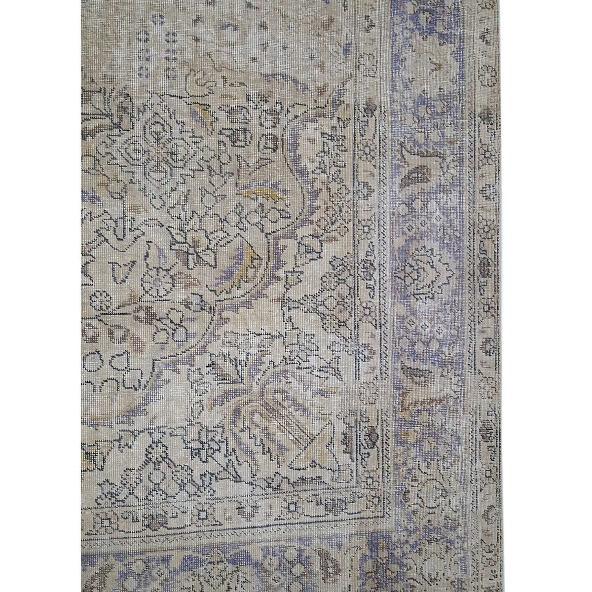 Pacific Vintage 41026 Ivory Purple Vintage Hand Knotted Rug