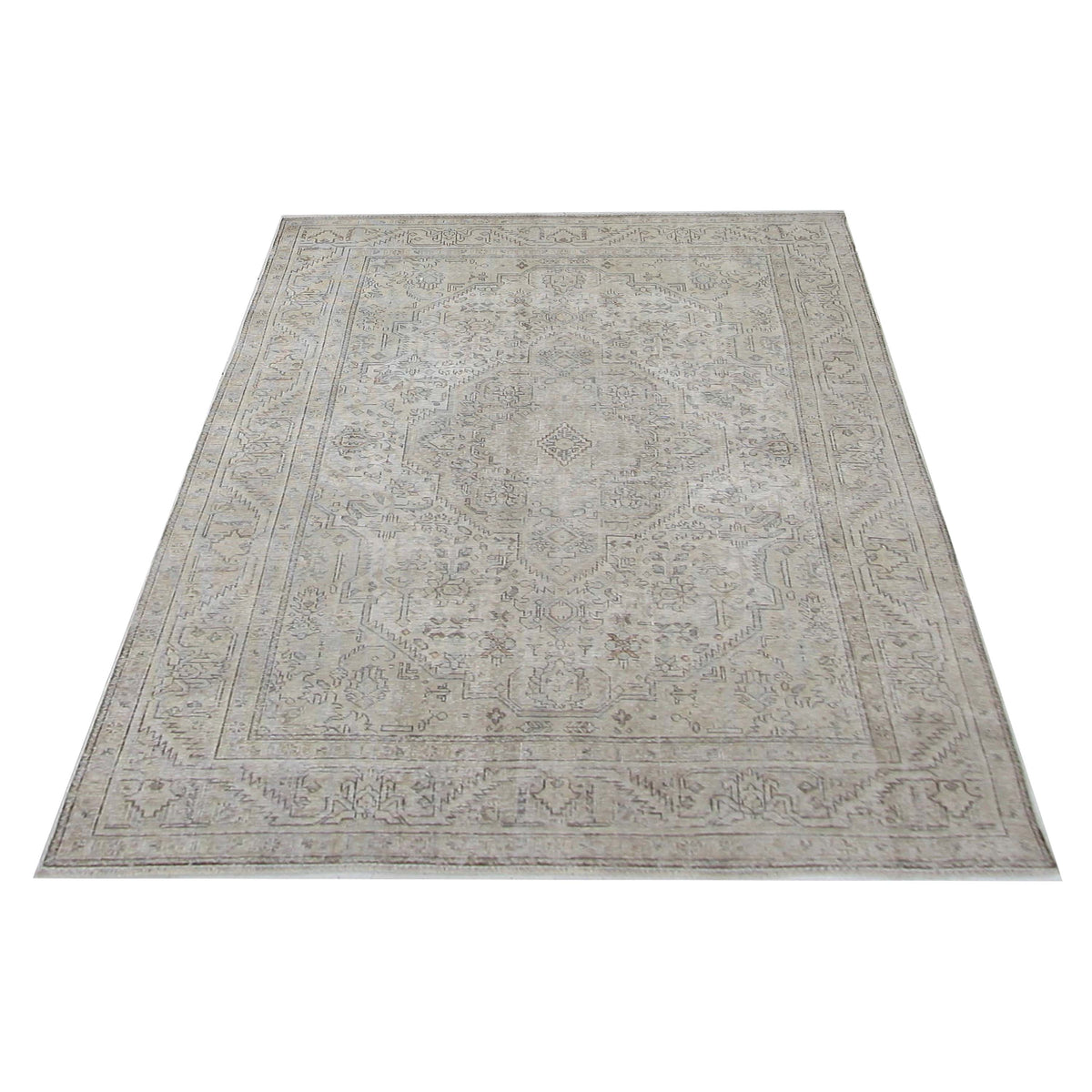 Pacific Vintage 41028 Beige Beige Vintage Hand Knotted Rug