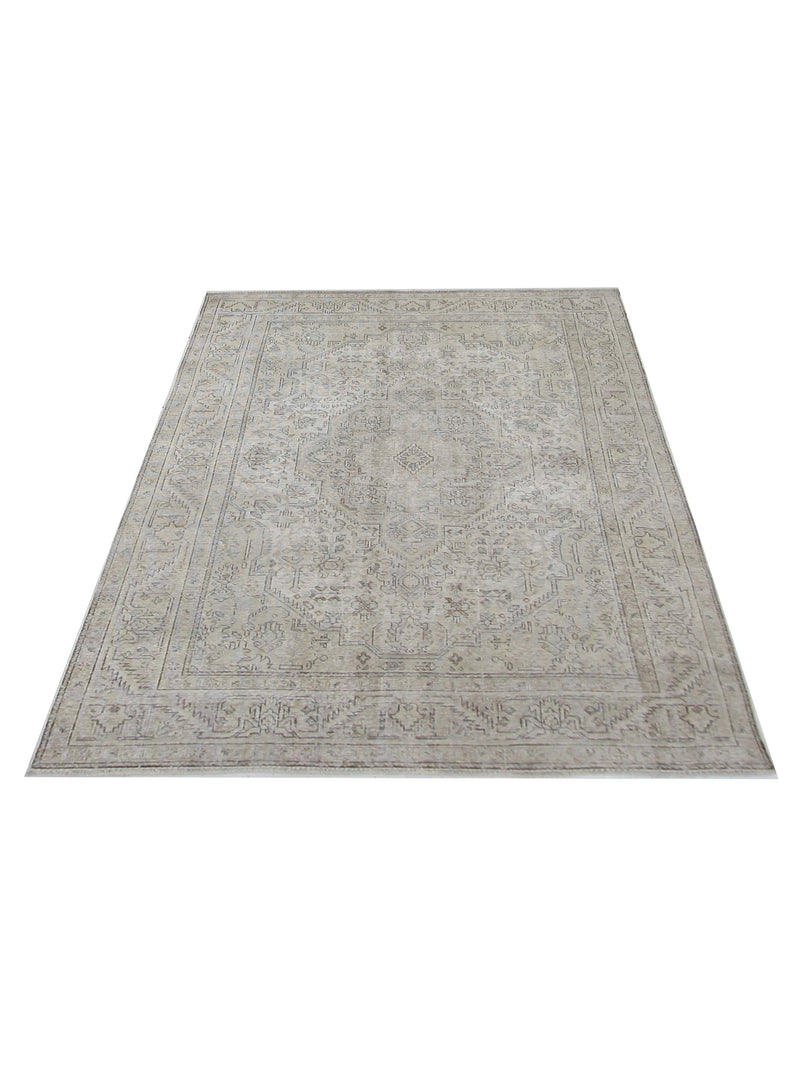 Pacific Vintage 41028 Beige Beige Vintage Hand Knotted Rug