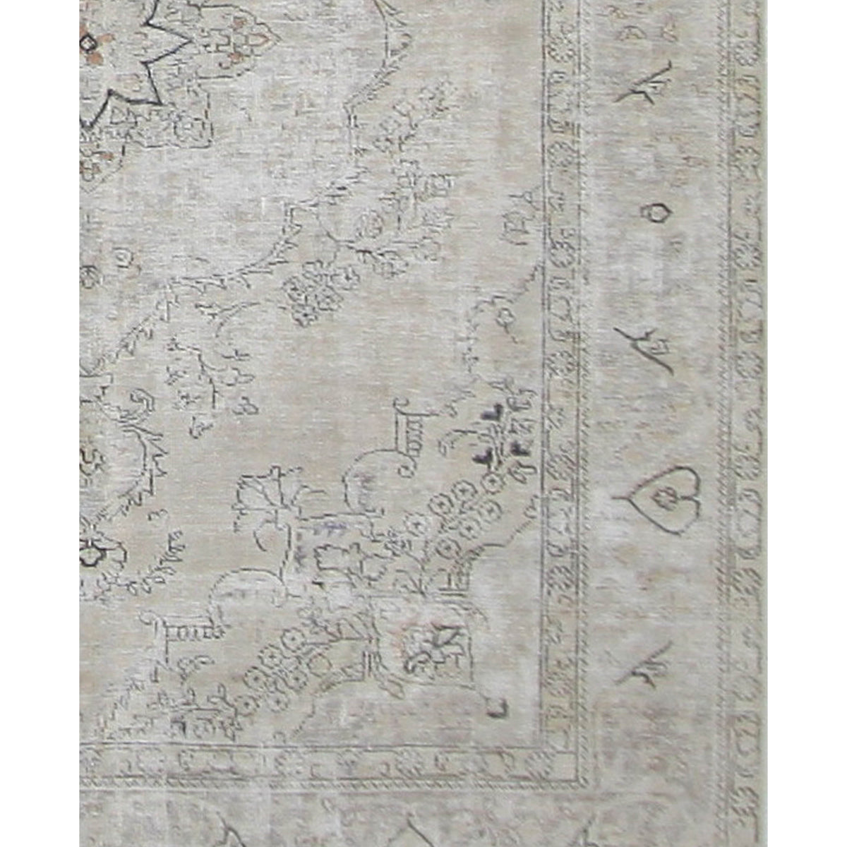 Pacific Vintage 41029 Beige Beige Vintage Hand Knotted Rug