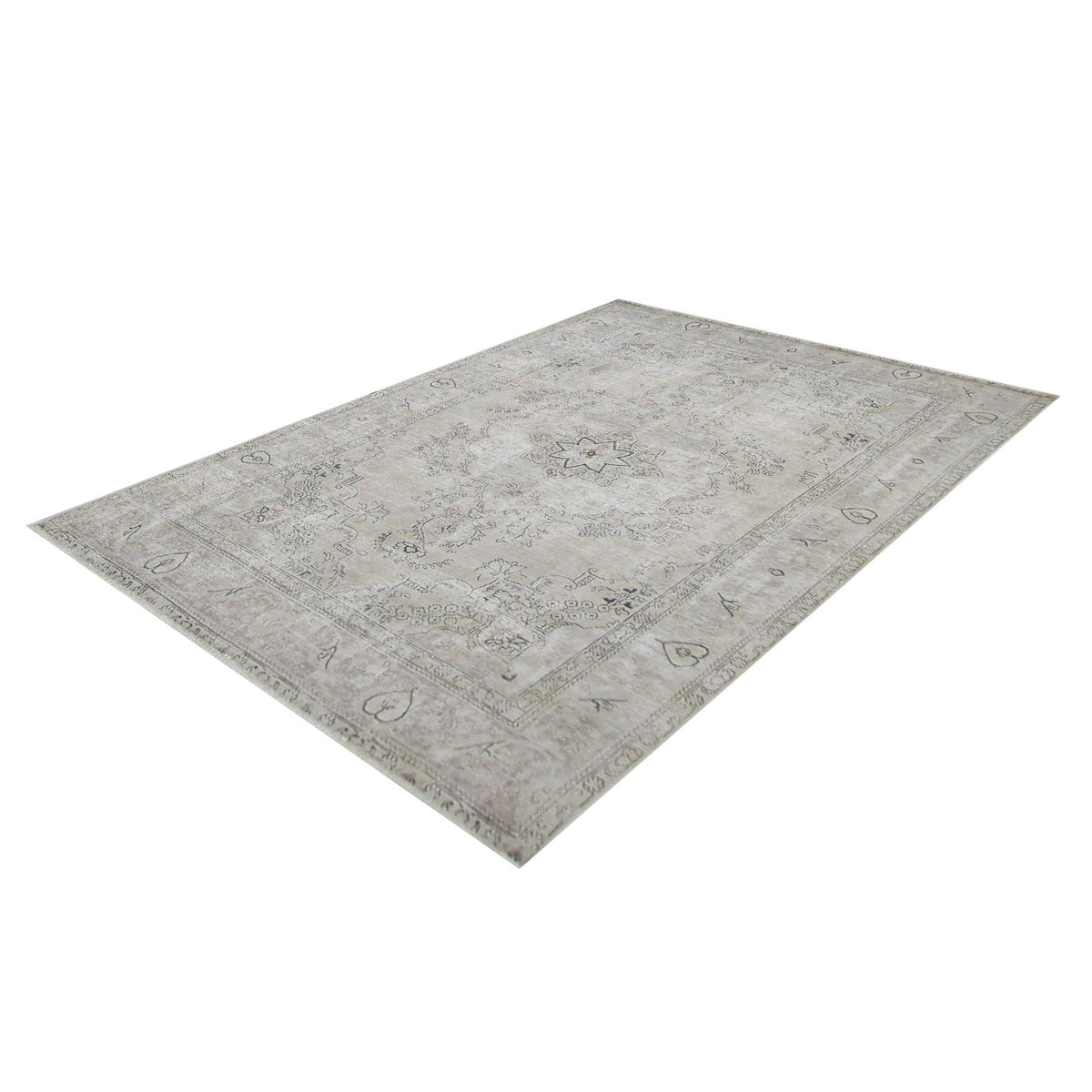 Pacific Vintage 41029 Beige Beige Vintage Hand Knotted Rug