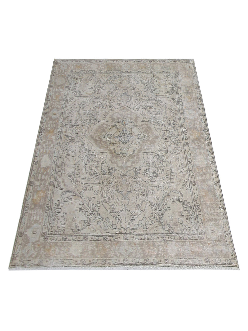 Pacific Vintage 41049 Beige Beige Vintage Hand Knotted Rug