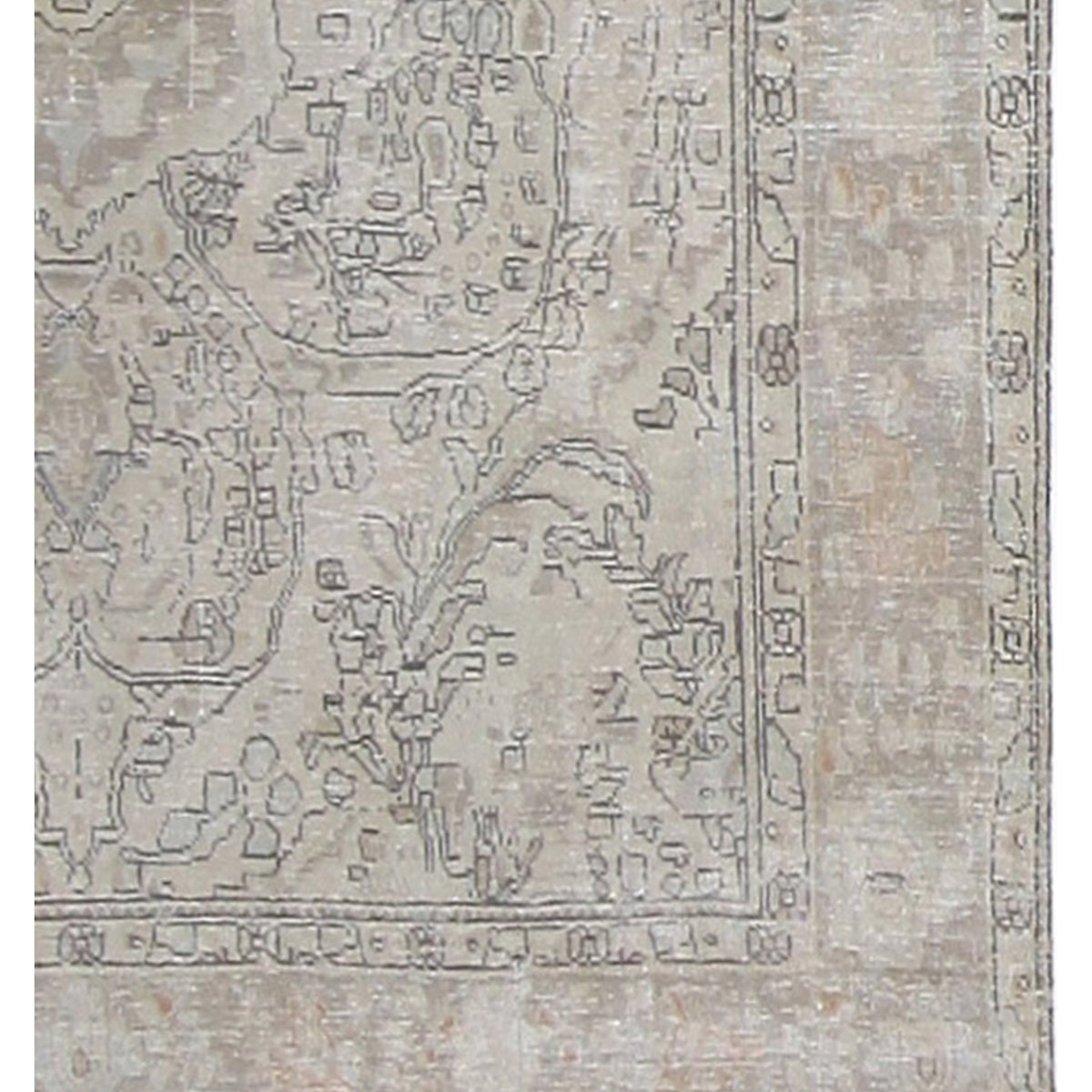 Pacific Vintage 41049 Beige Beige Vintage Hand Knotted Rug