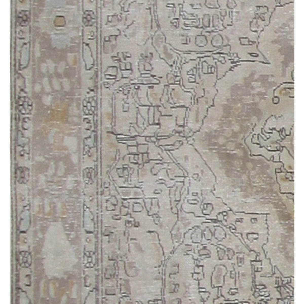 Pacific Vintage 41049 Beige Beige Vintage Hand Knotted Rug