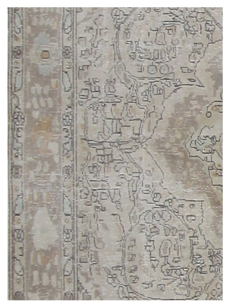 Pacific Vintage 41049 Beige Beige Vintage Hand Knotted Rug