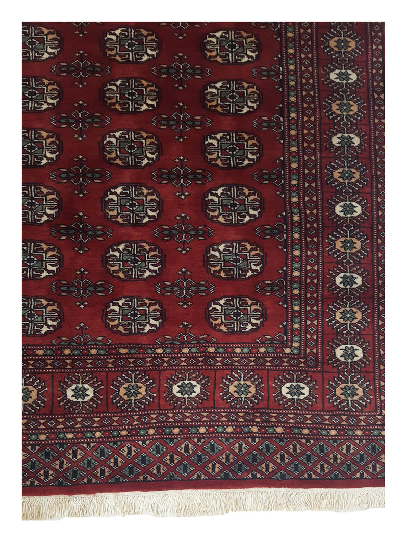 Pacific Bokhara 41054 Red Red Traditional Hand Knotted Rug