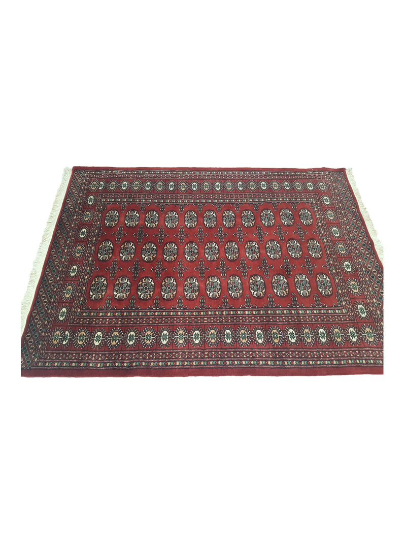 Pacific Bokhara 41054 Red Red Traditional Hand Knotted Rug