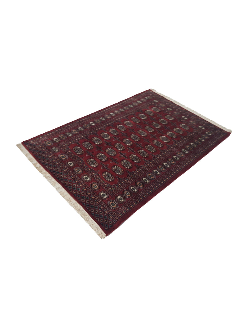 Pacific Bokhara 41054 Red Red Traditional Hand Knotted Rug