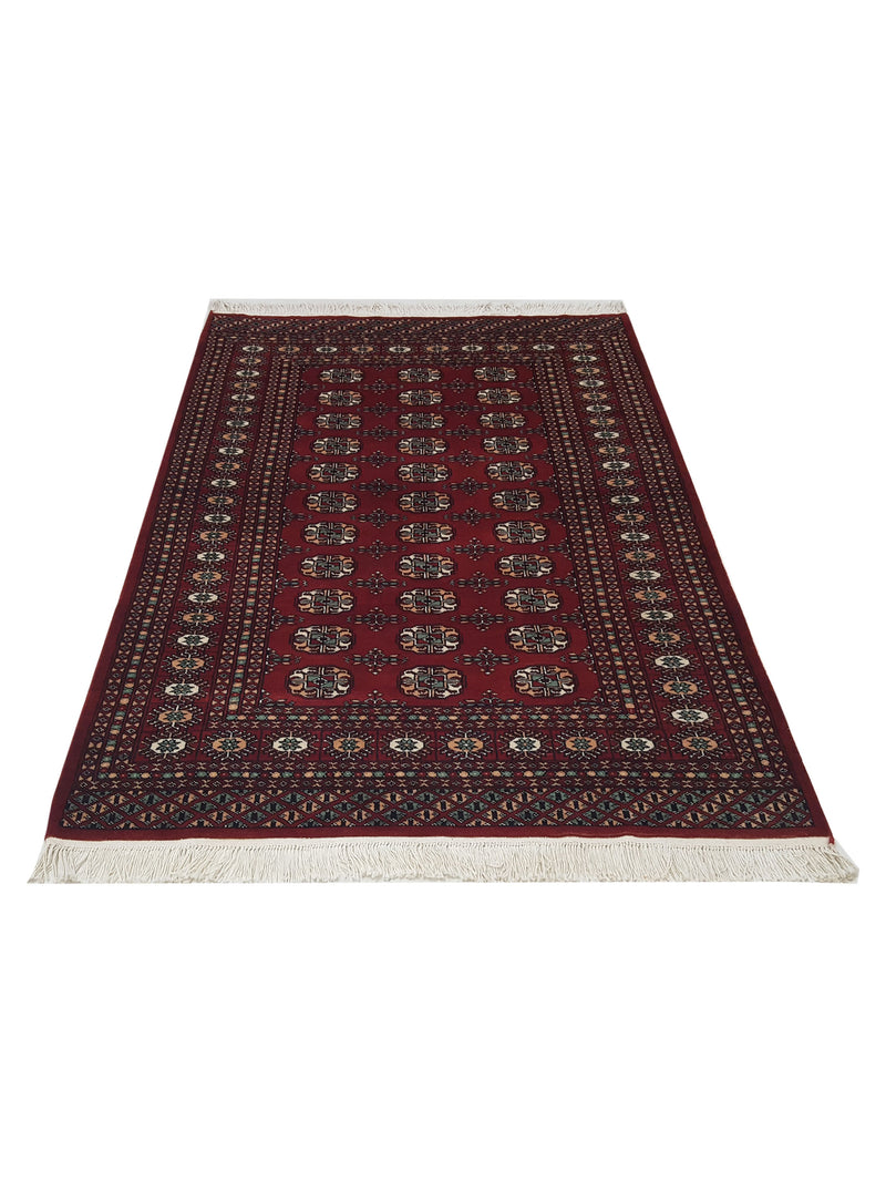 Pacific Bokhara 41056 Red Red Traditional Hand Knotted Rug