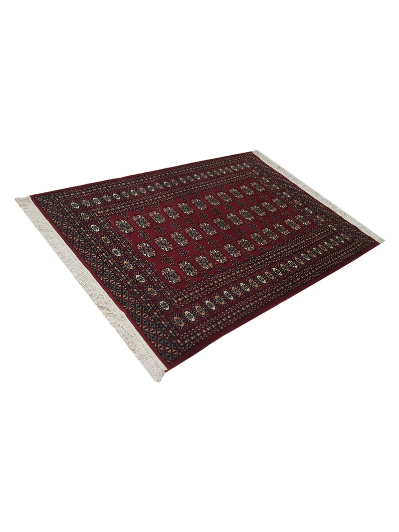 Pacific Bokhara 41056 Red Red Traditional Hand Knotted Rug