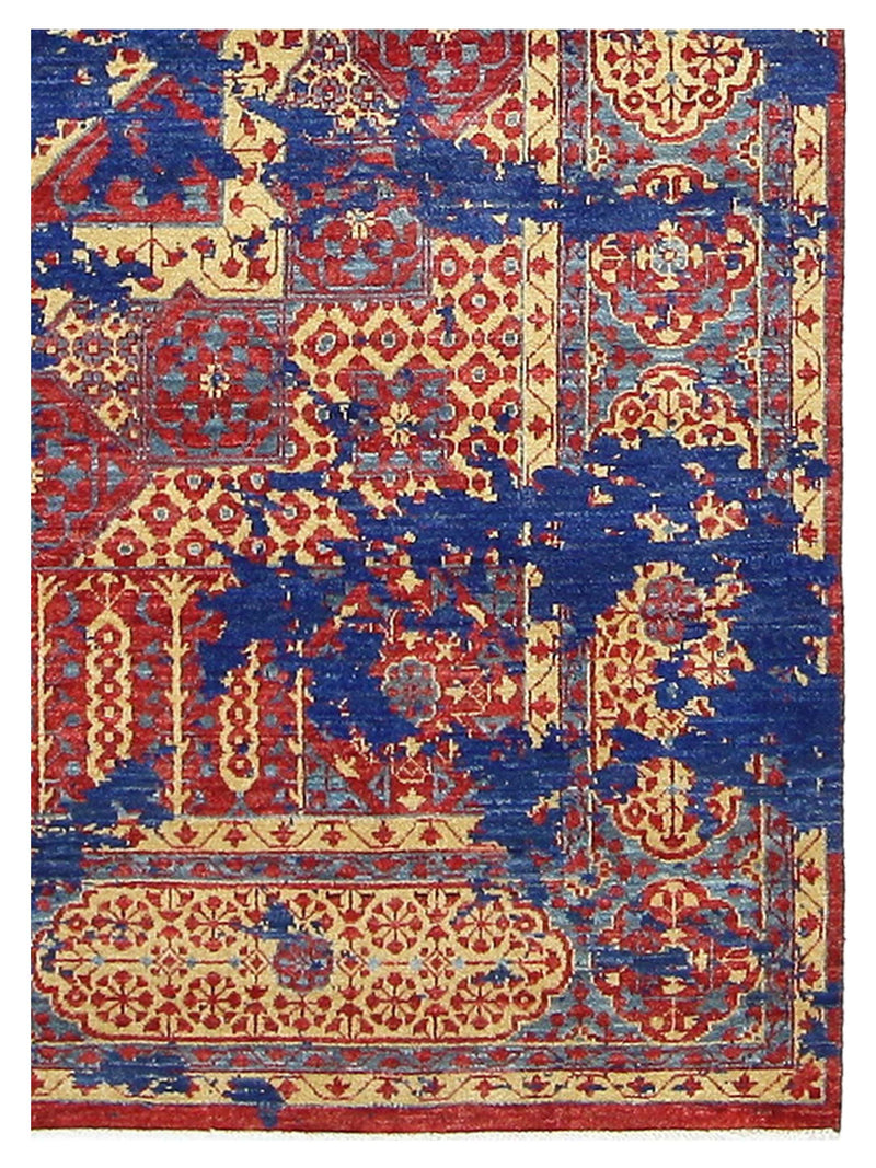 Pacific Modern 41118 Navy Red Contemporary Hand Knotted Rug