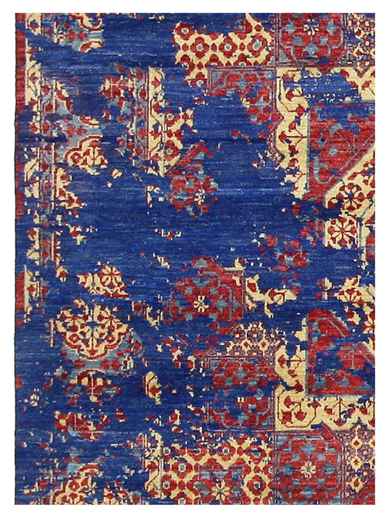 Pacific Modern 41118 Navy Red Contemporary Hand Knotted Rug
