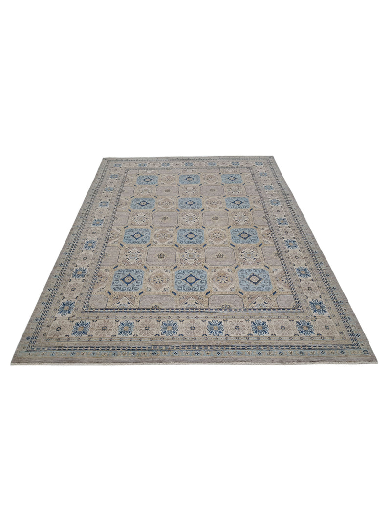 Pacific Ziegler 41122 Grey Lt.Blue Transitional Hand Knotted Rug