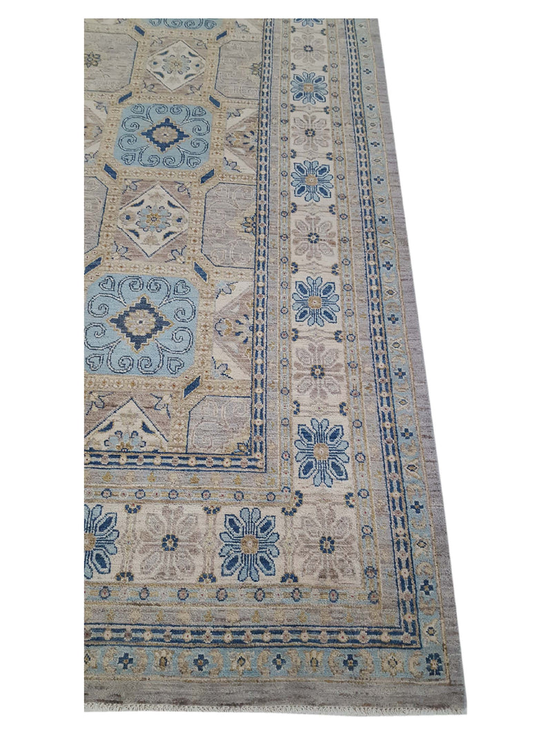 Pacific Ziegler 41122 Grey Lt.Blue Transitional Hand Knotted Rug