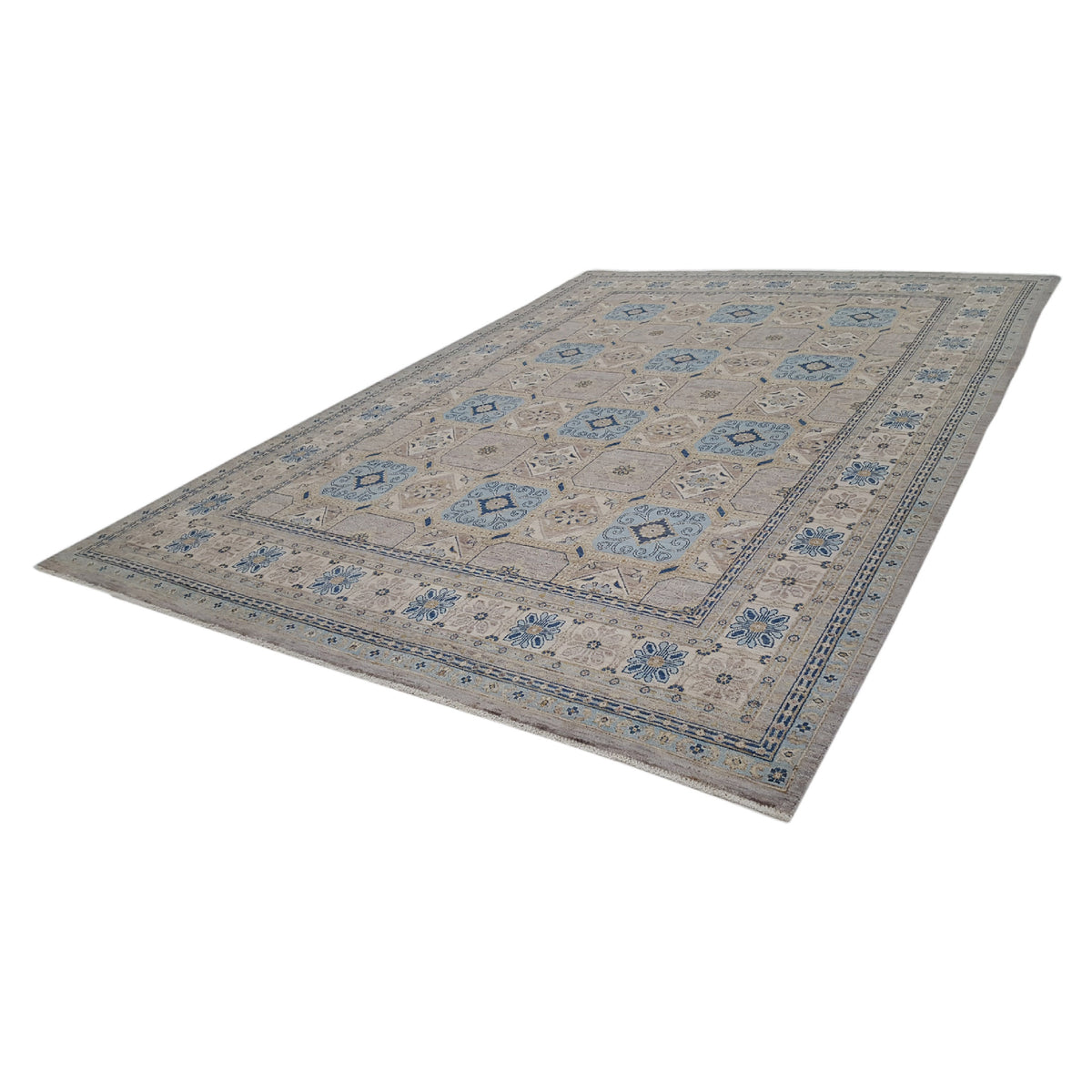 Pacific Ziegler 41122 Grey Lt.Blue Transitional Hand Knotted Rug