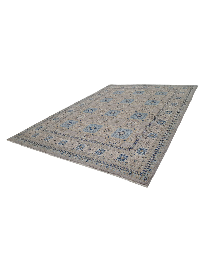 Pacific Ziegler 41122 Grey Lt.Blue Transitional Hand Knotted Rug