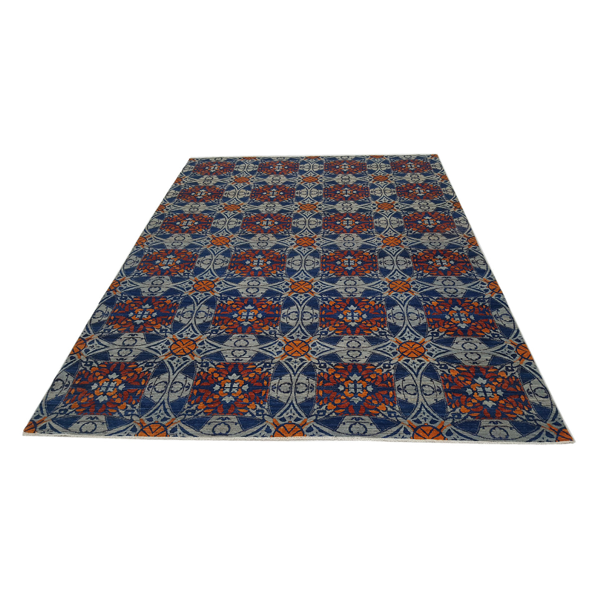 Pacific Modern 41124 Blue Rust Contemporary Hand Knotted Rug
