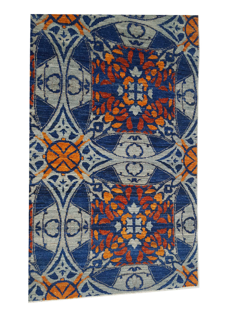 Pacific Modern 41124 Blue Rust Contemporary Hand Knotted Rug