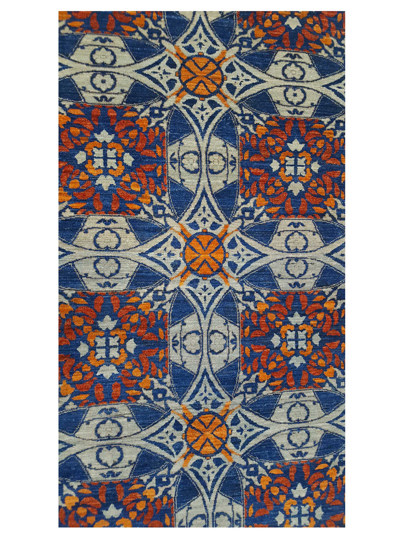 Pacific Modern 41124 Blue Rust Contemporary Hand Knotted Rug