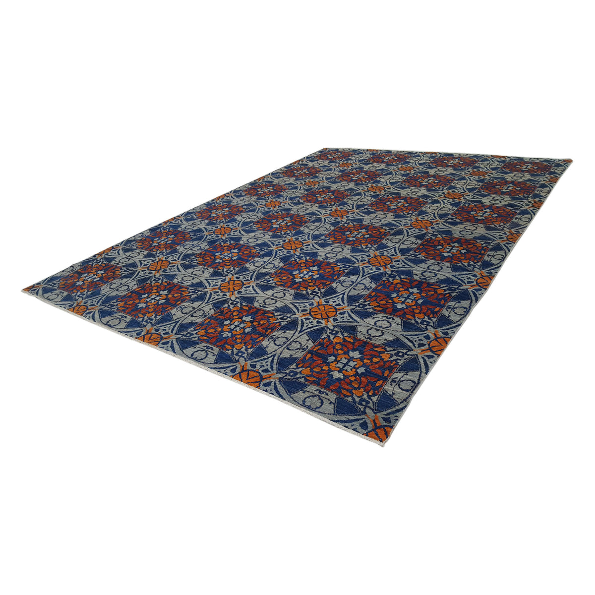 Pacific Modern 41124 Blue Rust Contemporary Hand Knotted Rug