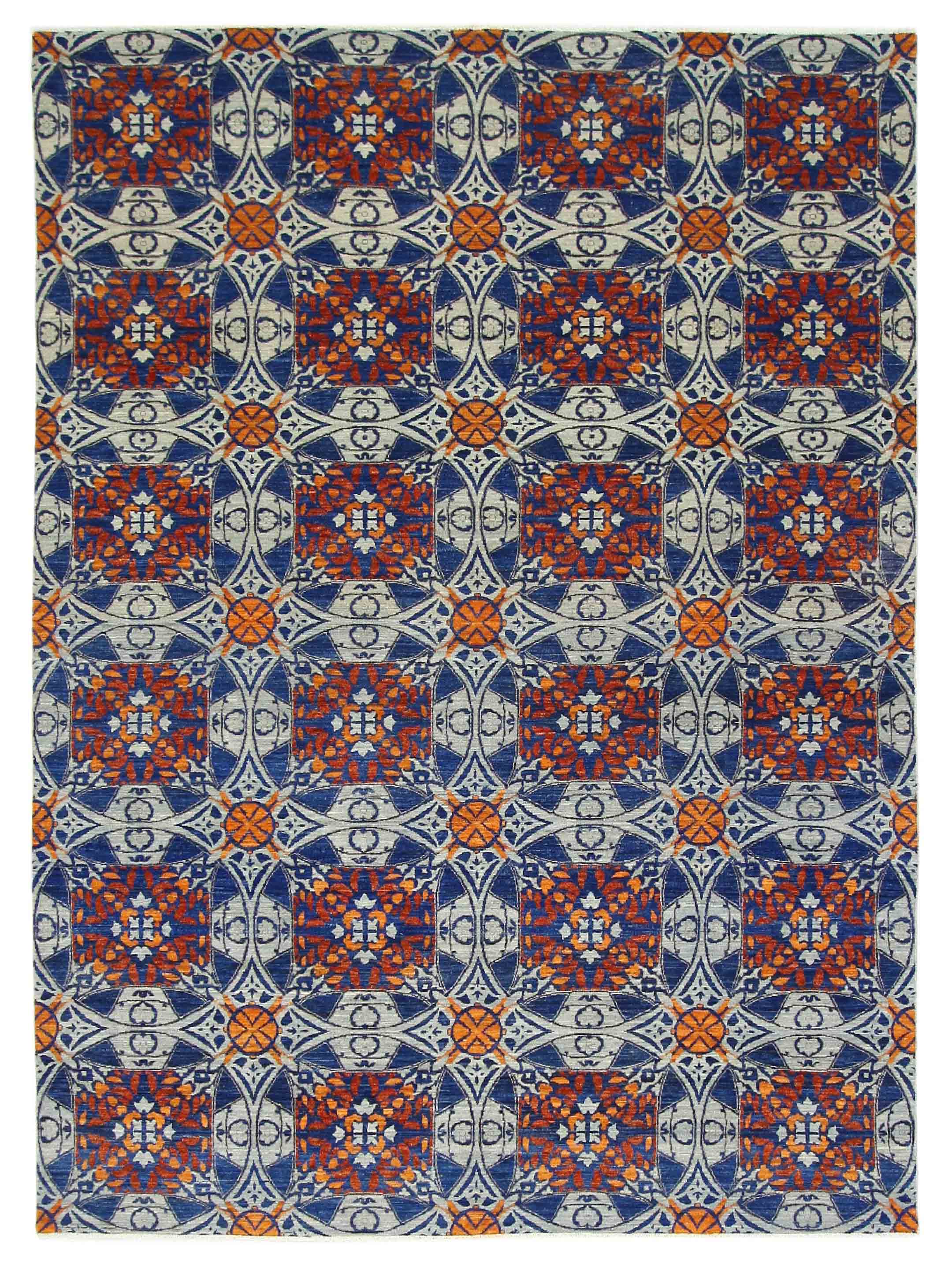 Pacific Modern 41124 Blue Rust Contemporary Hand Knotted Rug – Pacific Rugs