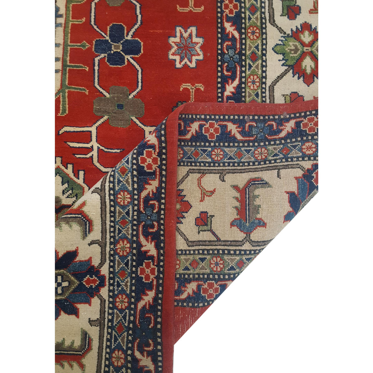 Pacific Kazak 41146 Red Ivory Traditional Hand Knotted Rug