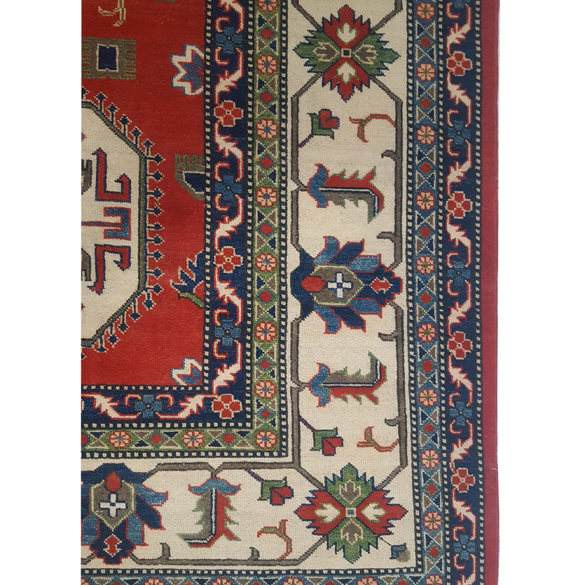 Pacific Kazak 41146 Red Ivory Traditional Hand Knotted Rug